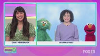 Elmo and Rosita teach breathing exercises and mental health strategies