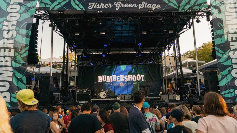 bumbershoot music festival seattle crowds gather in front of concert stage