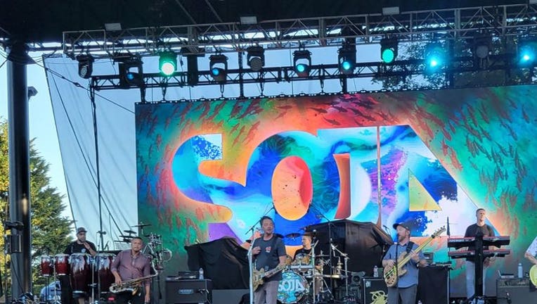 band playing on stage at marymoor live