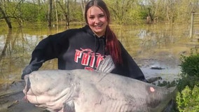 Ohio teen pulls in 'massive' 101-pound blue catfish setting new state record