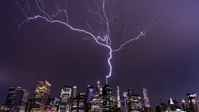 Backwards bolt: Watch as lightning heads skyward from NYC's World Trade Center