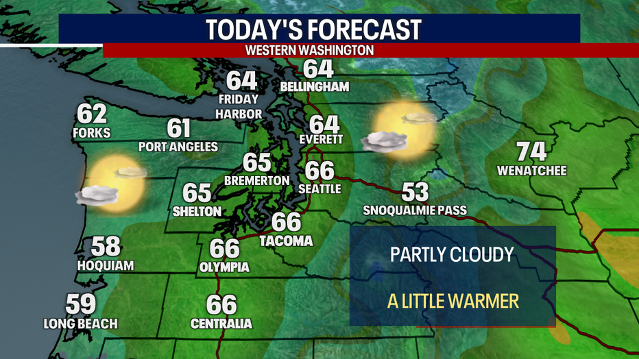 Western Washington high temperatures for Thursday