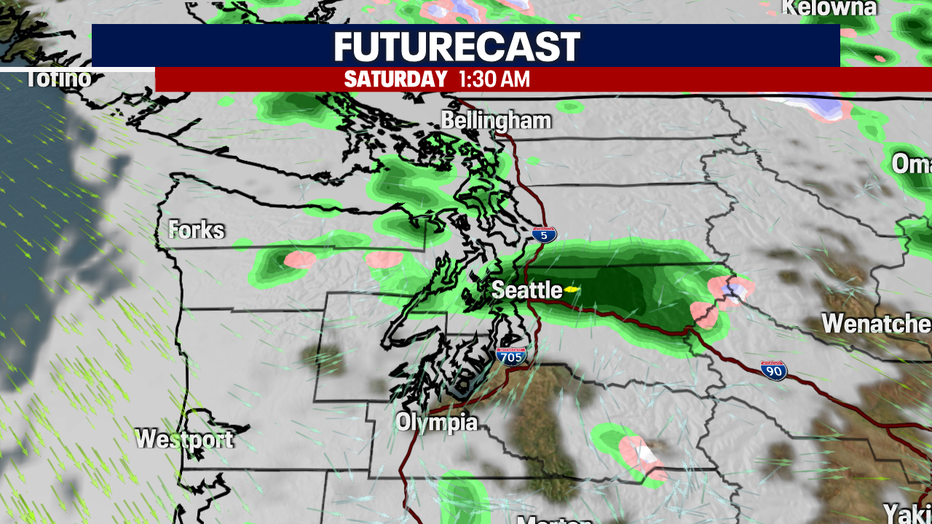 Snohomish and King counties could see soaking rain early Saturday