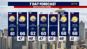 Seattle weather: Damp, chilly weather to clear Wednesday